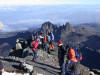 Pt. Lenana 4985m; Blick auf Nelion und Batian