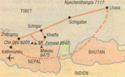 Route, der wir folgten